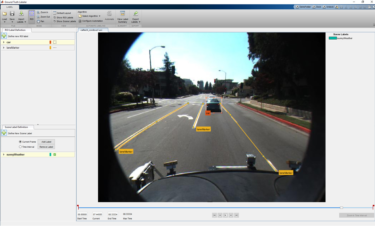 Figure 4. Screen shot of Ground Truth Labeler app designed to label video and image data.