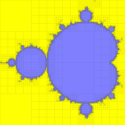 Figure 3: The Mariani-Silver Algorithm recursively subdivides the Mandelbrot set.