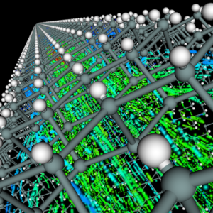Electron flow in nanotransistor (Visualization Jean Favre, CSCS; Simulation: Mathieu Luisier, Mauro Caldelara, Joost VandeVondele , ETH Zurich.