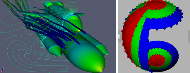 Figure 1: The visualization toolkit VTK can use EGL for context management and off-screen rendering. Images courtesy of KitWare.
