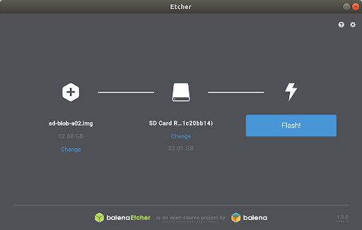 Use Etcher to click change and choose the correct device.