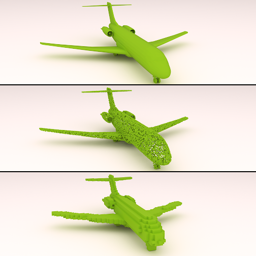 Photo of different 3D model visualization styles