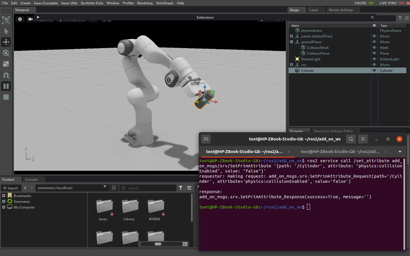 An Omniverse extension created to operate robots